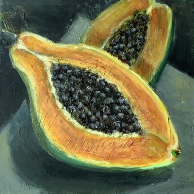 Vorschaubild: Papaya, 30x30 cm Acryl auf Leinwand