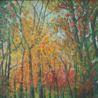 Vorschaubild: Herbstleuchten, 80x80cm Acryl auf Leinwand