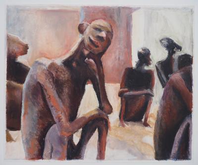 Vorschaubild: Afrikafiguren, 30x40cm Ölpastell