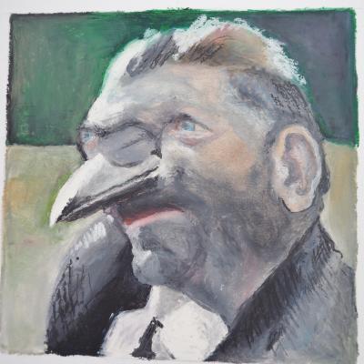 Vorschaubild: Rabenvater, 30x40cm Ölpastell