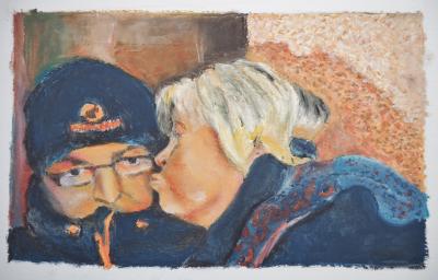 Vorschaubild: Freunde, 30x40cm Ölpastell
