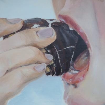 Vorschaubild: Er küsst mich, 50x50cm Acryl auf Leinwand