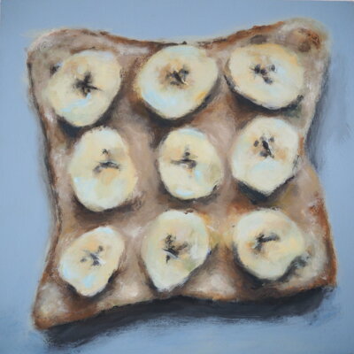 Vorschaubild: Bananentoast, 30x30cm Acryl auf MDF