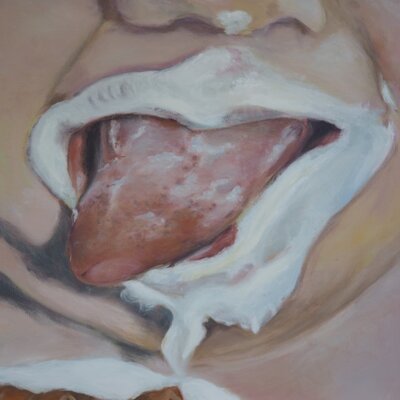 Vorschaubild: Schleckermäulchen, 50x50cm Acryl auf Leinwand