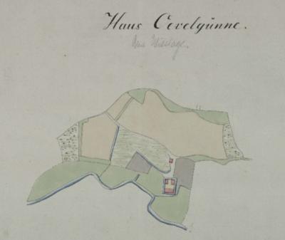 Vorschaubild: Haus Ovelgoenne - Der Lageplan von Johann du Plat von 1784-1790 zeigt Bohmte zwischen dem 