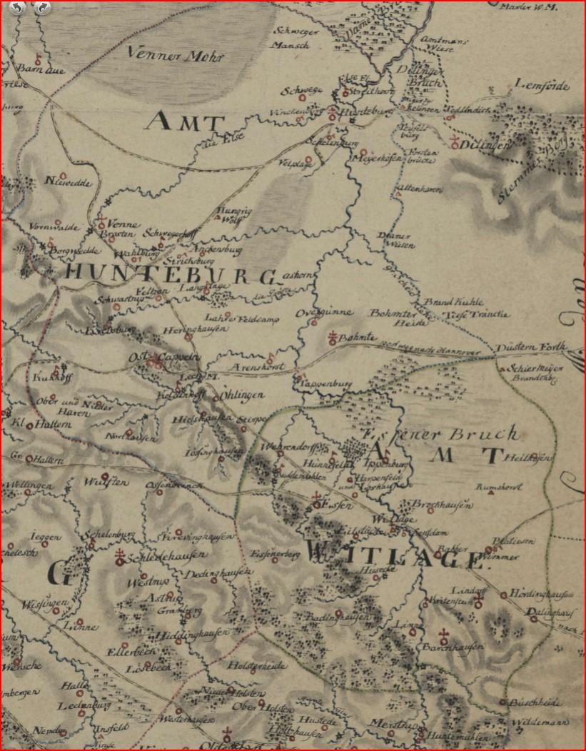 Bild: Carte des Hochstiffts Osnabrück 1766-1767