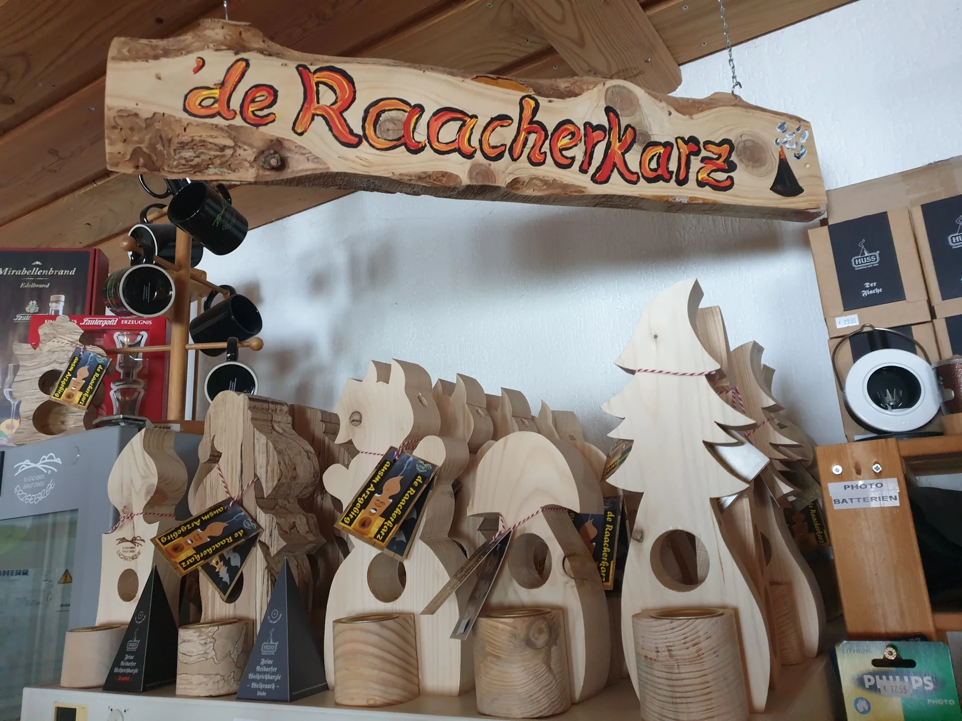 Raacherkarz, Raacherbaam, Racherschniemo, Raacherpilz 