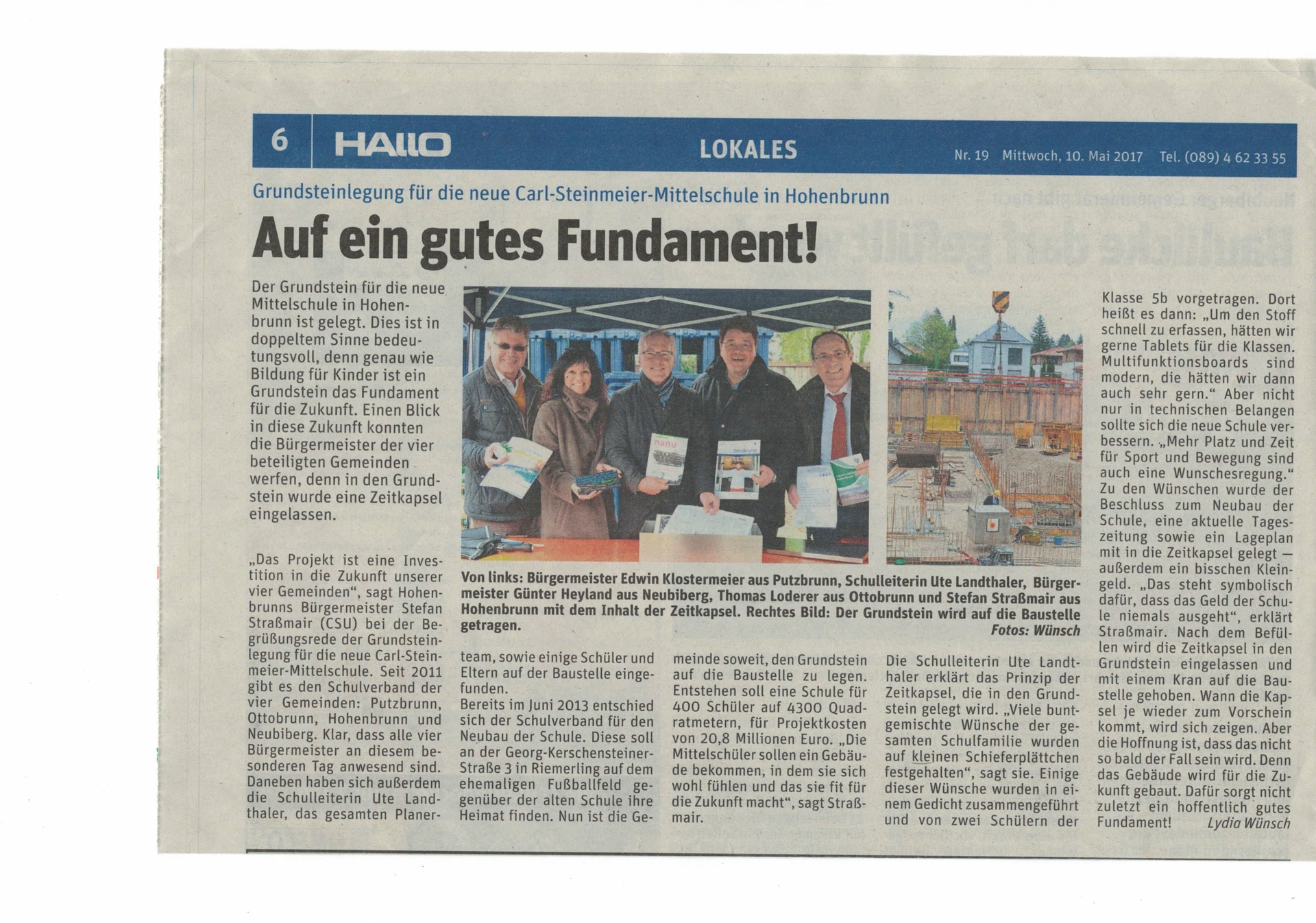 Bild: Zeitungsartikel