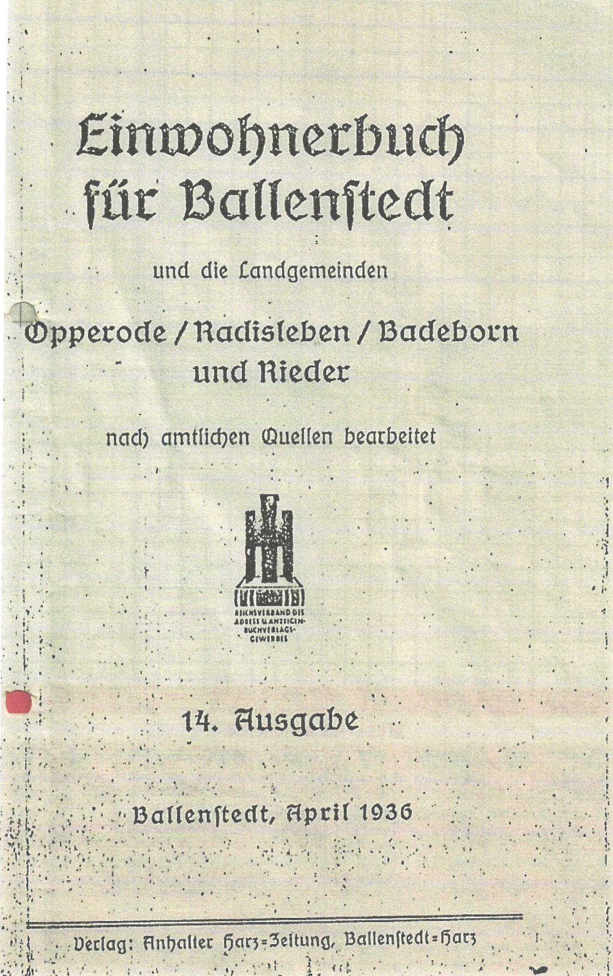 Bild: Einwohnermeldebuch Rieder 1940  (1)