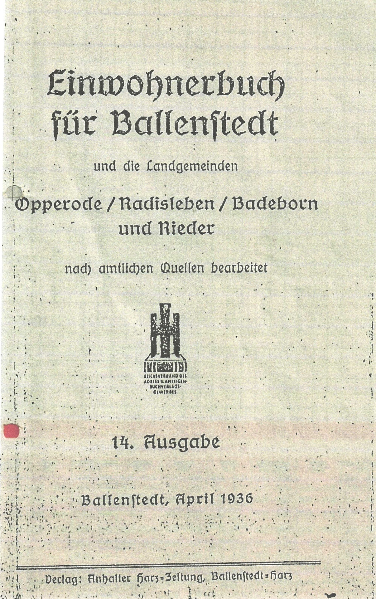 Bild: Einwohnermeldebuch Rieder 1940 (1)