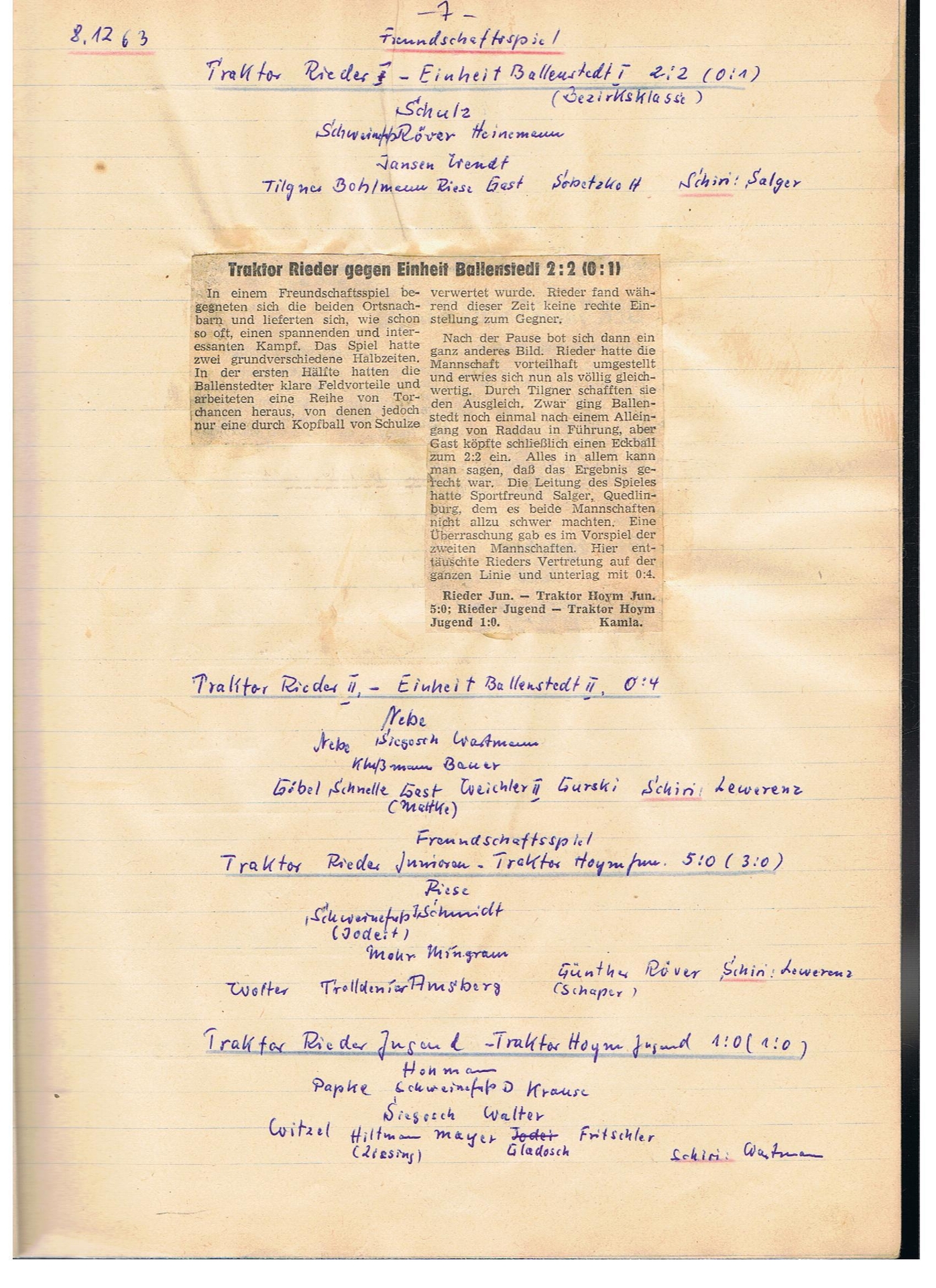 Bild: 2 Buch GrünWeiß Rieder 1963 bis 1966 (8)