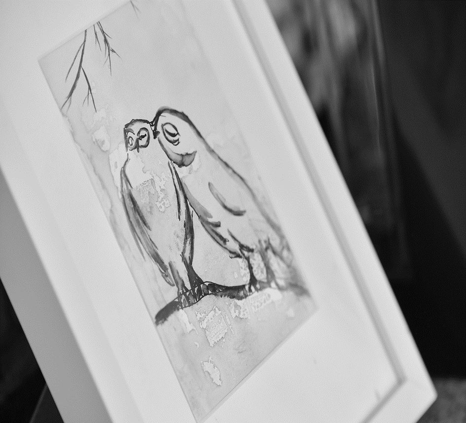 Bild : Aquarell in Schwarz weis