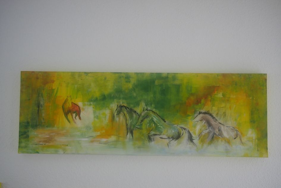Bild : Acryl auf Leinwand Pferde