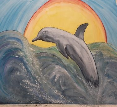 Bild : Aquarell auf Leinwand und Platte