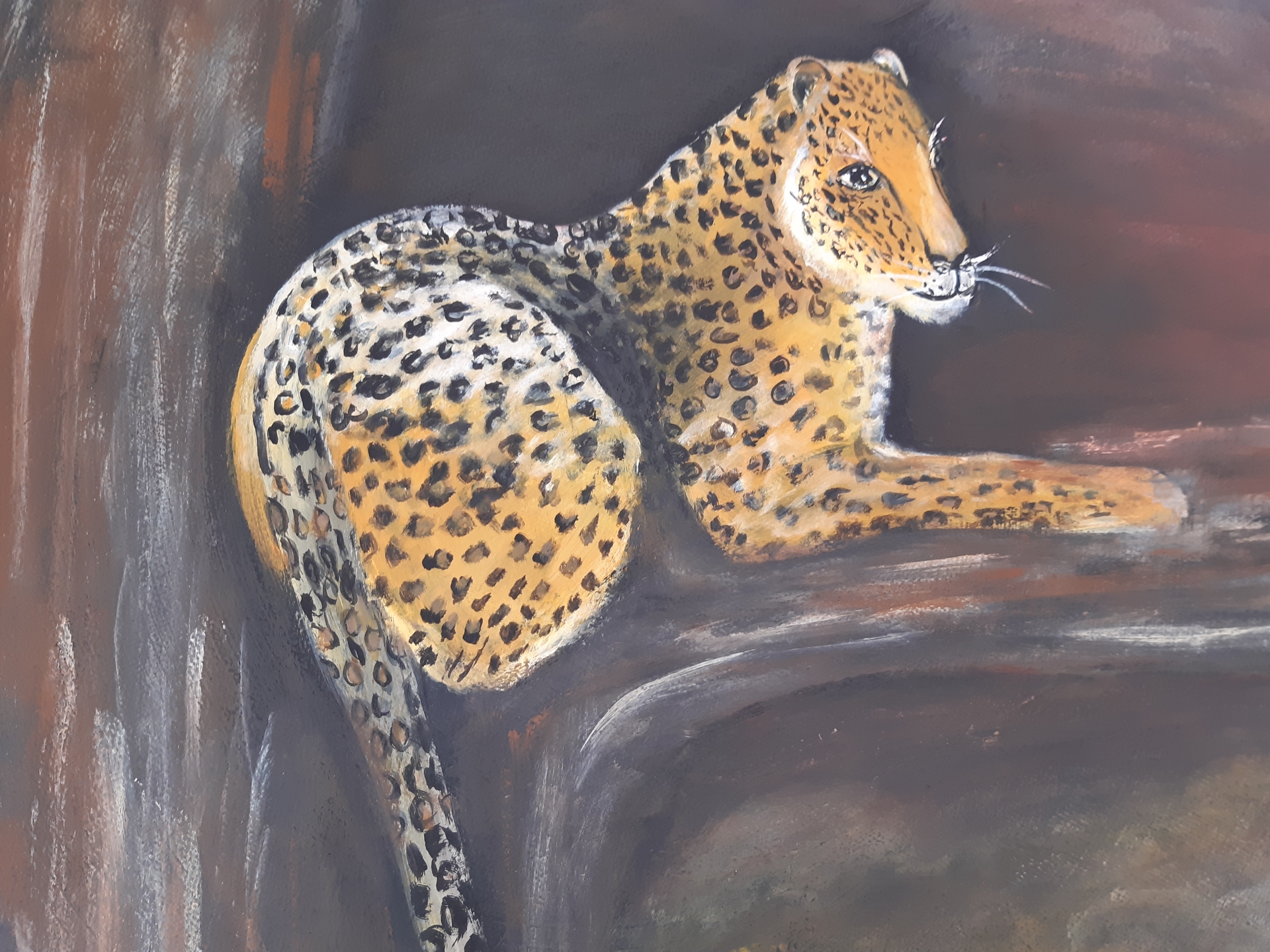 Bild : Jaguar auf Leinwand Rund