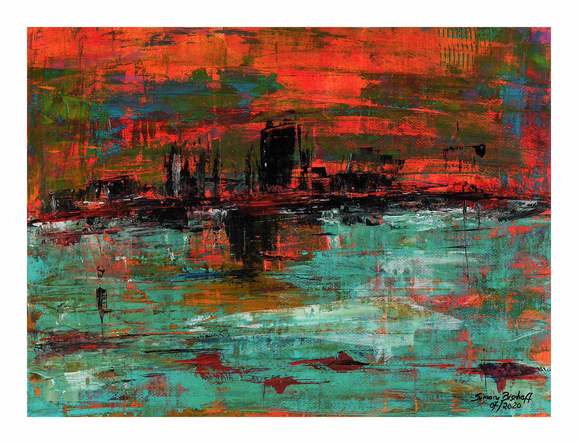 Bild : Acryl gespachtelt auf Papier