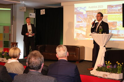 Vorschaubild: Moderations-Duo Bürgermeister Thomas Eckhardt und Hänselmeister Dr. Daniel Kohl