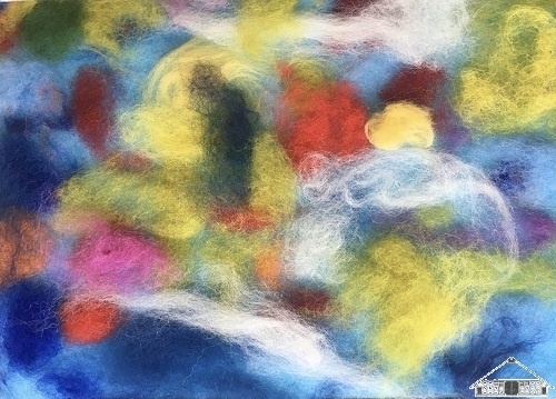 Zur Galerie: Seerosen nach Monet - Textil Kl.4