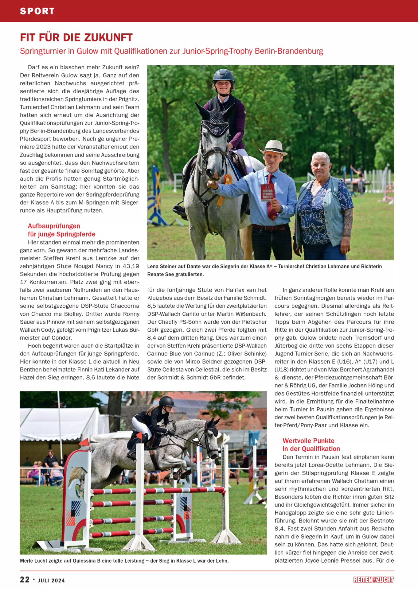 Bild: Reiten und Zucht, Juli 2024