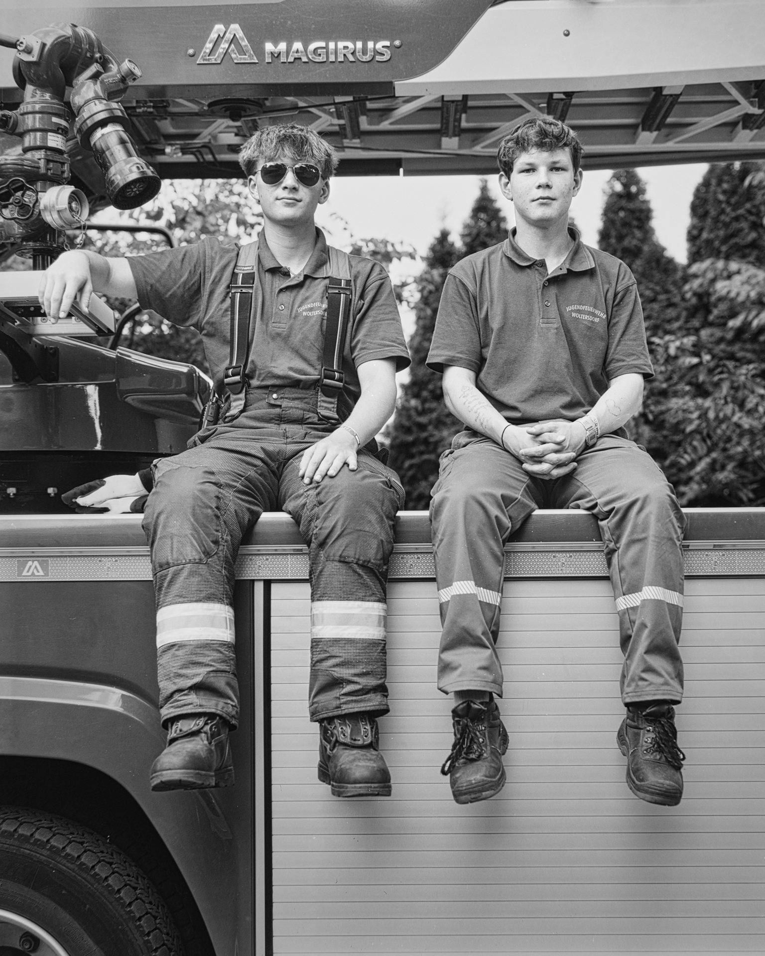 Pause bei der Feuerwehr  (Bild vergr&ouml;&szlig;ern)