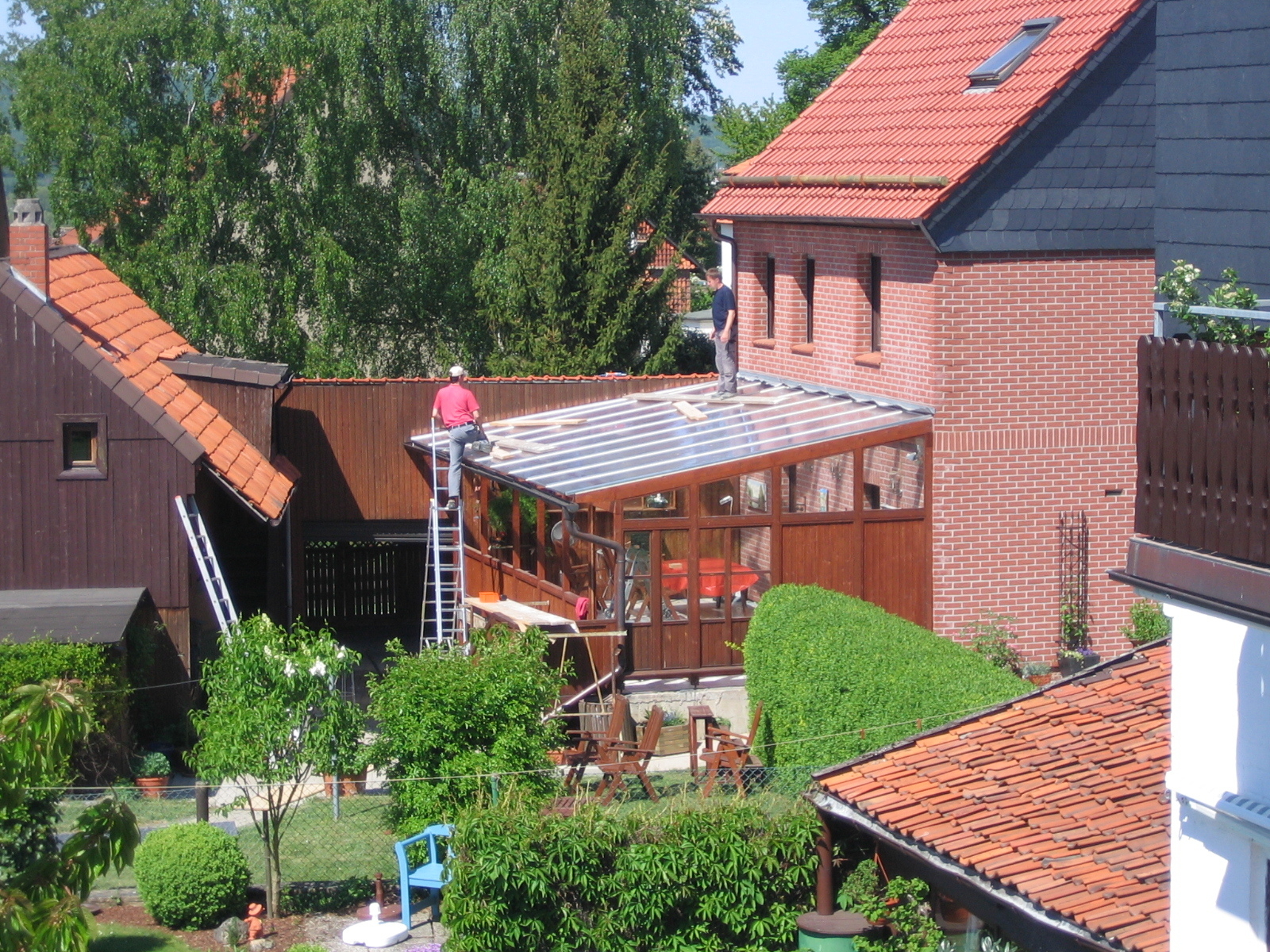 Glasdach Bauarbeiten  (Bild vergr&ouml;&szlig;ern)