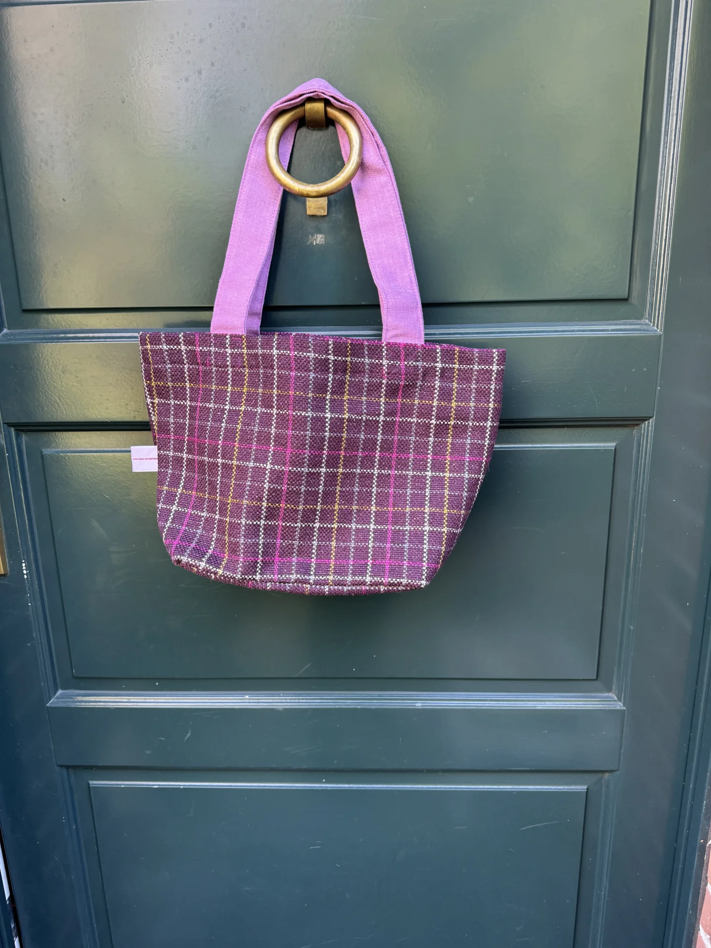 Tweed karo lila S 