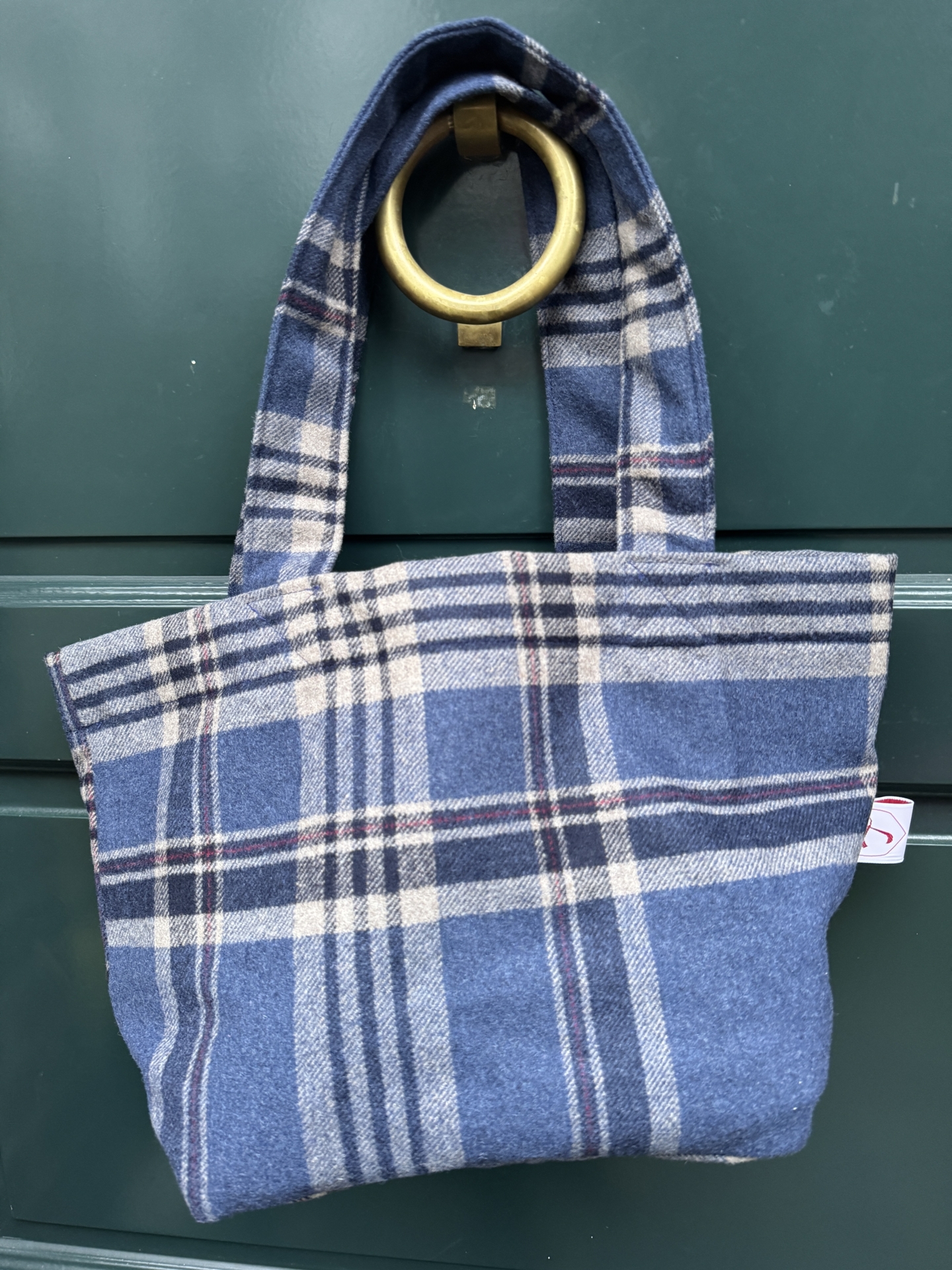 Tartan Wolle blau S 