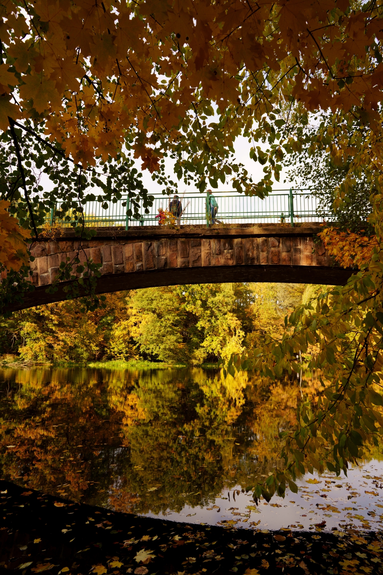 Herbstlicher Blick durch die alte Bahnbr&uuml;cke bei Mittweida  (Bild vergr&ouml;&szlig;ern)