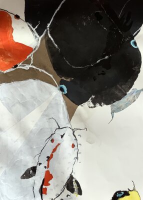 Vorschaubild: Kois III, 70x100cm Mixed Media auf Papier