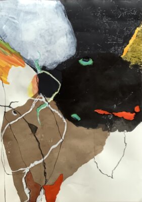Vorschaubild: Kois II, 70x100cm Mixed Media auf Papier