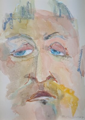 Vorschaubild: trauriger Teufel, 30x40cm Skizze