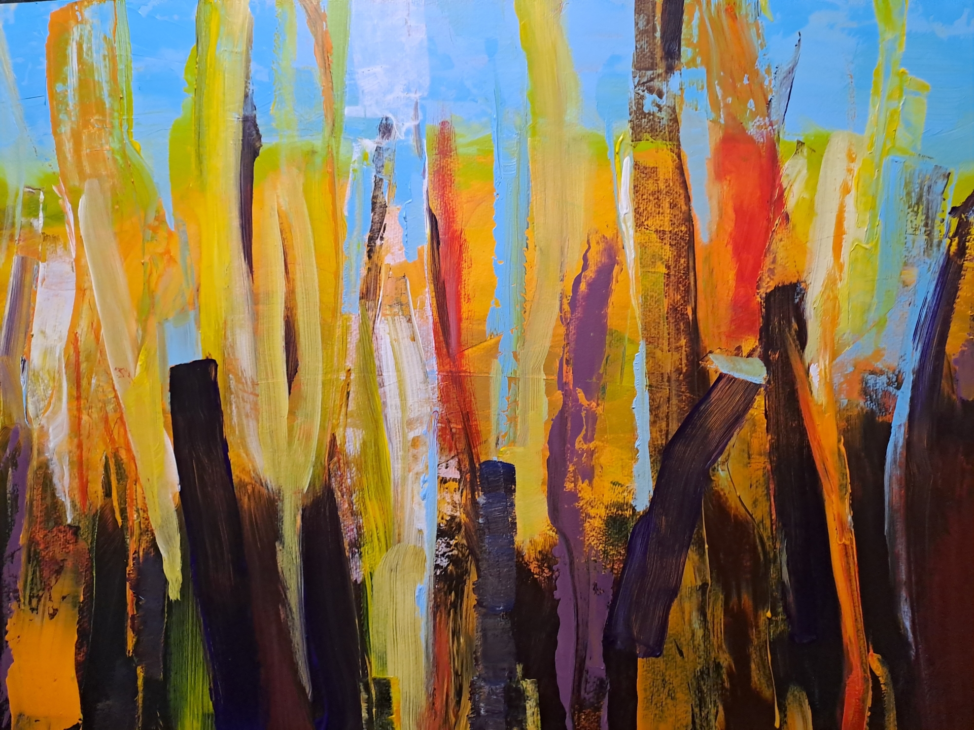 Bild: Spring, Acryl auf Papier, 60x50 cm