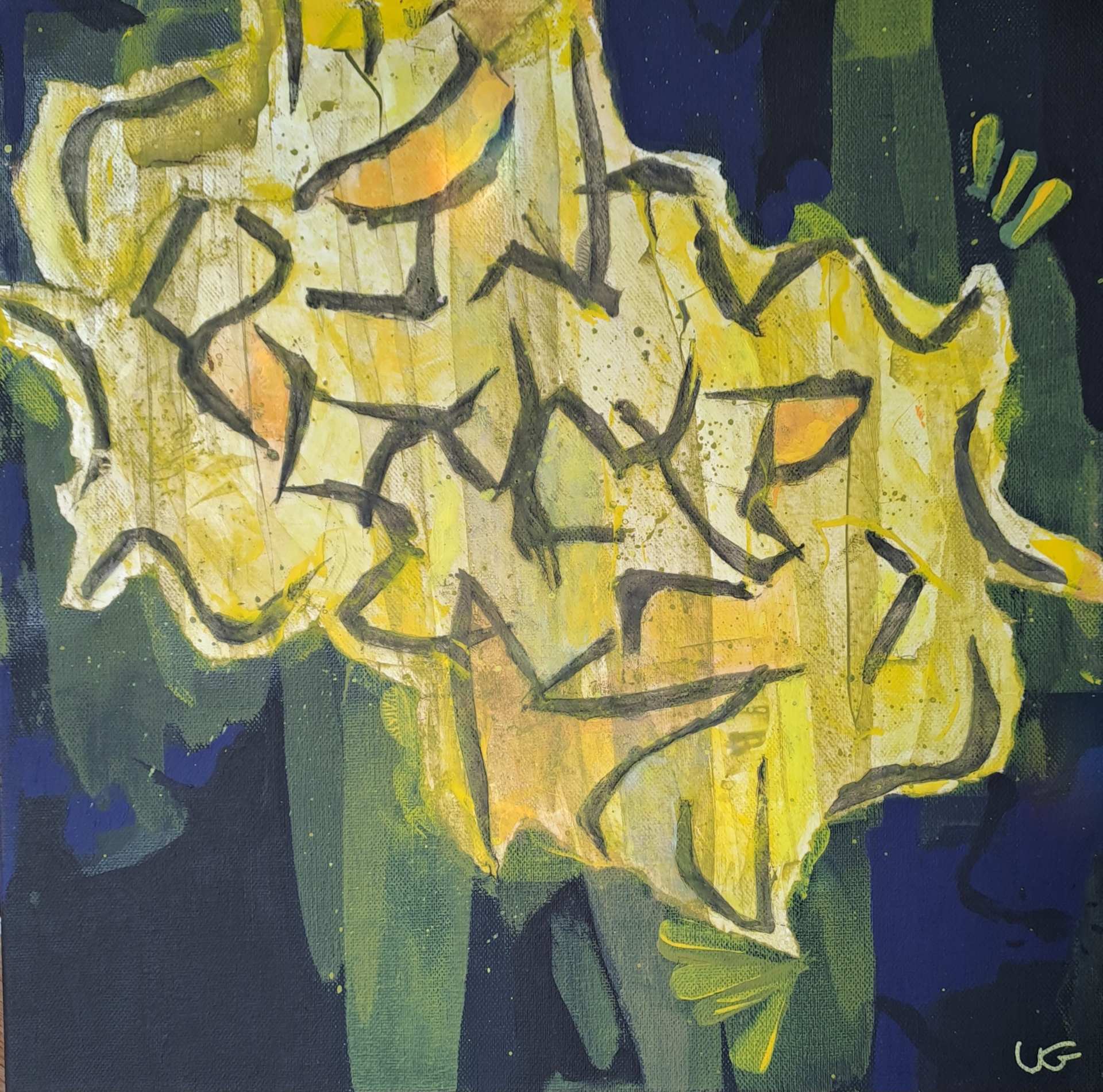 Bild: Korpuskel II, 40x40cm Acryl auf Leinwand