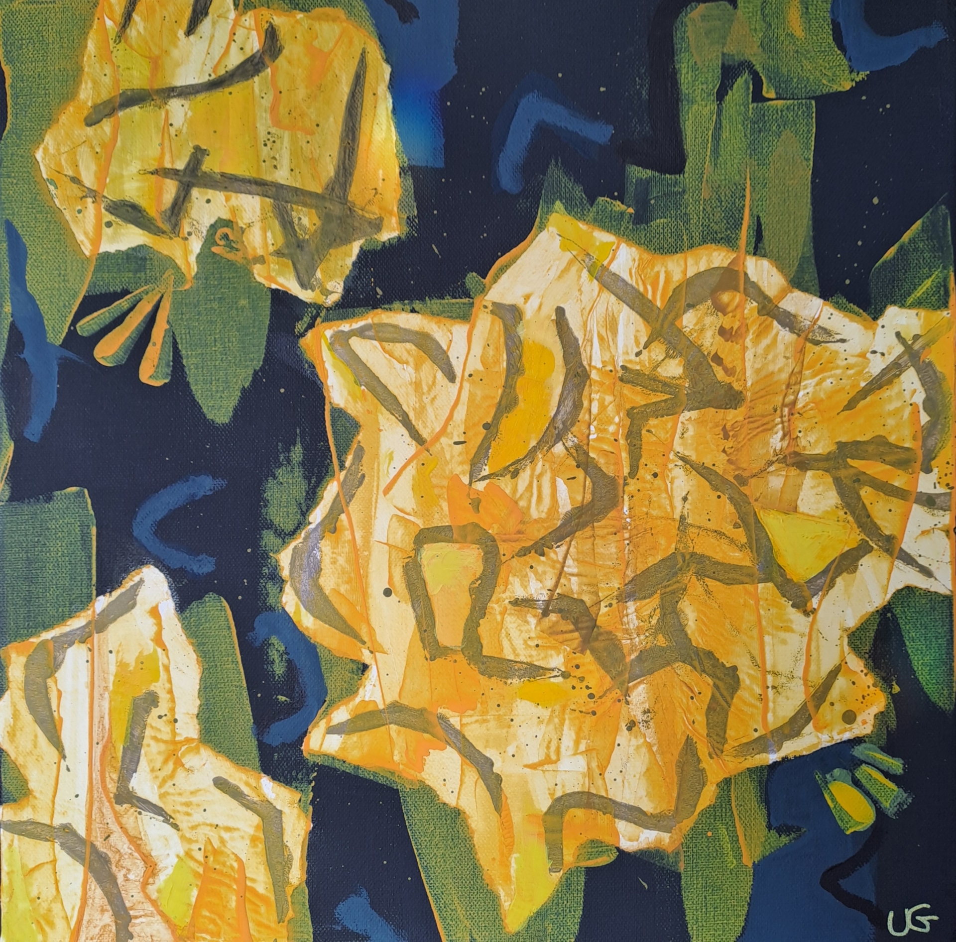Bild: Korpuskel I, 40x40cm Acryl auf Leinwand