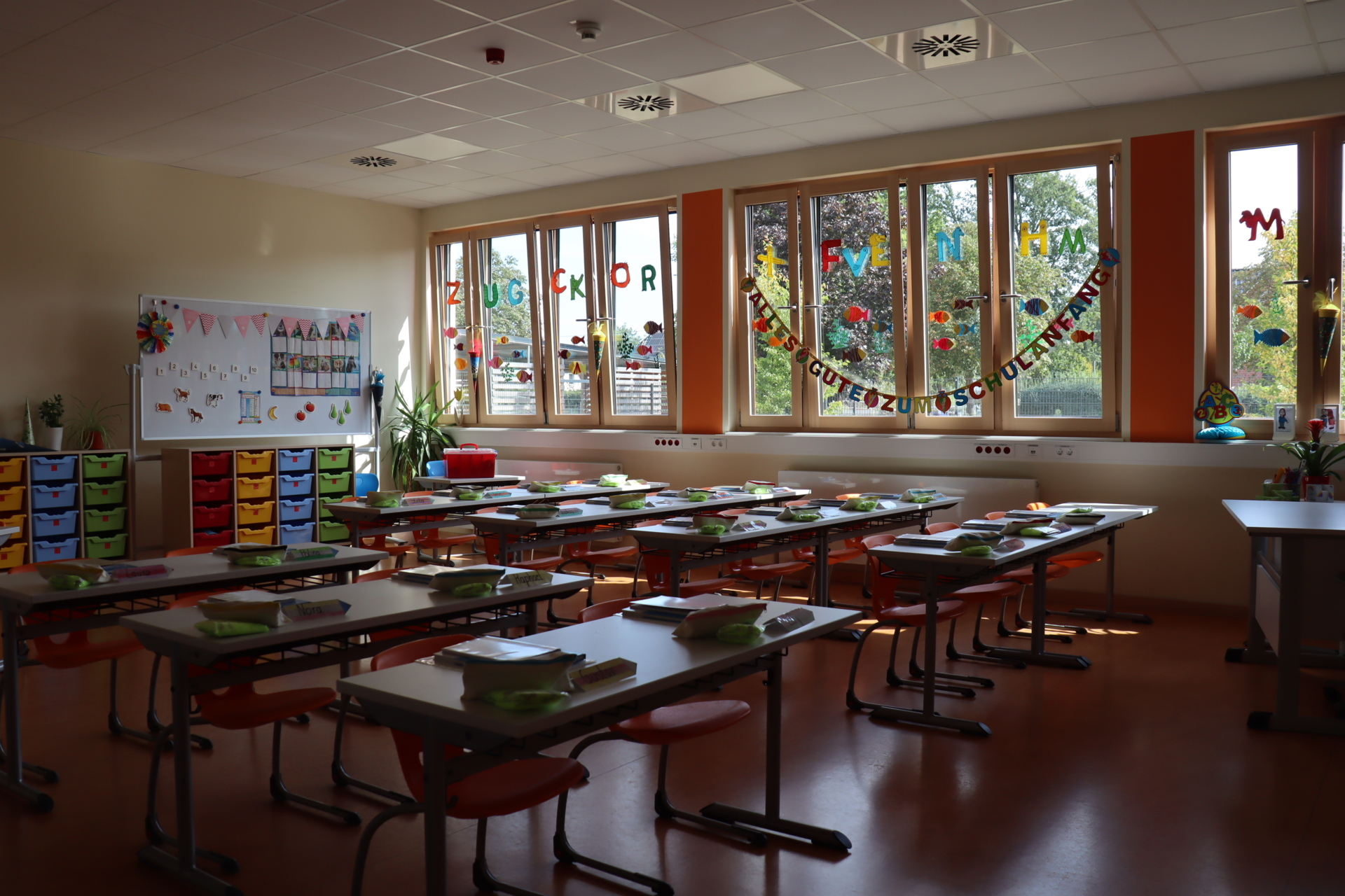 Liebevoll dekorierte Klassenr&auml;ume. 