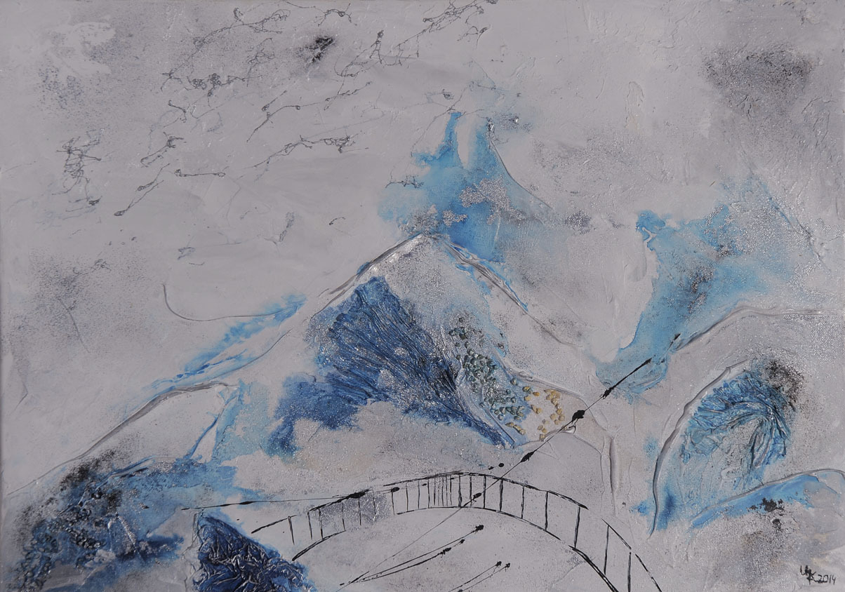 Eisberge Acryl Mischtechnik Leinwand B70 x H50  (Bild vergr&ouml;&szlig;ern)