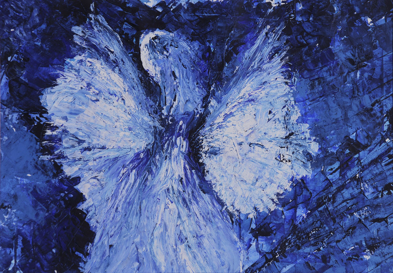 Engel Acryl B80 x H60 gerahmt  (Bild vergr&ouml;&szlig;ern)