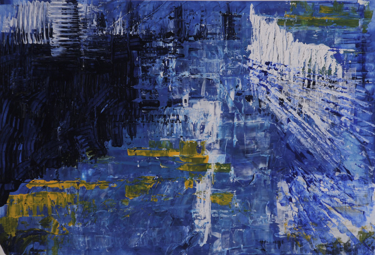 Stadtansicht Acryl B80 x H60 gerahmt  (Bild vergr&ouml;&szlig;ern)