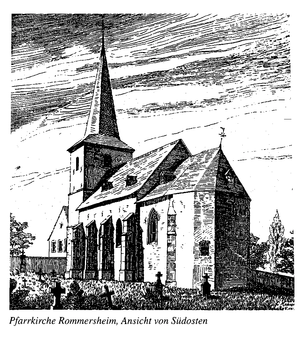 Pfarrkirche Rommersheim, Ansicht von S&uuml;dosten  (Bild vergr&ouml;&szlig;ern)