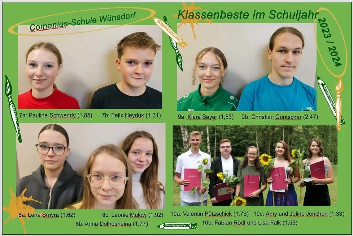 Zur Galerie: Klassenbeste im 2. Halbjahr 2023/2024