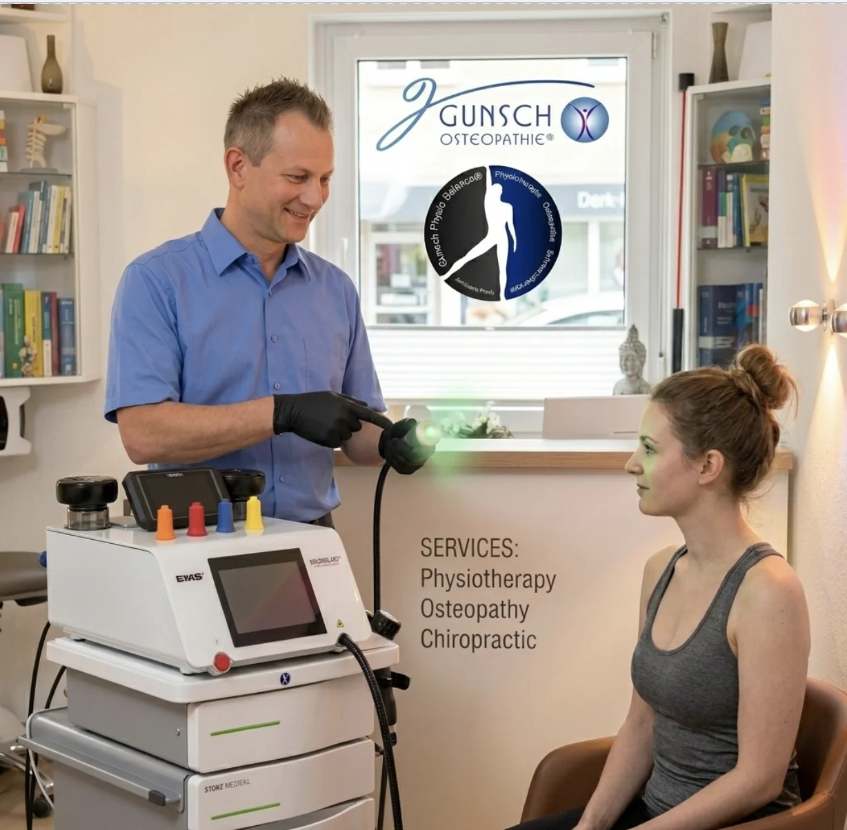 Bild: Gunsch, Physiotherapie, Osteopathie, Chiropraktik, Schmerztherapie, Höhentraining, Ergonomie, Sport und Gesundheit