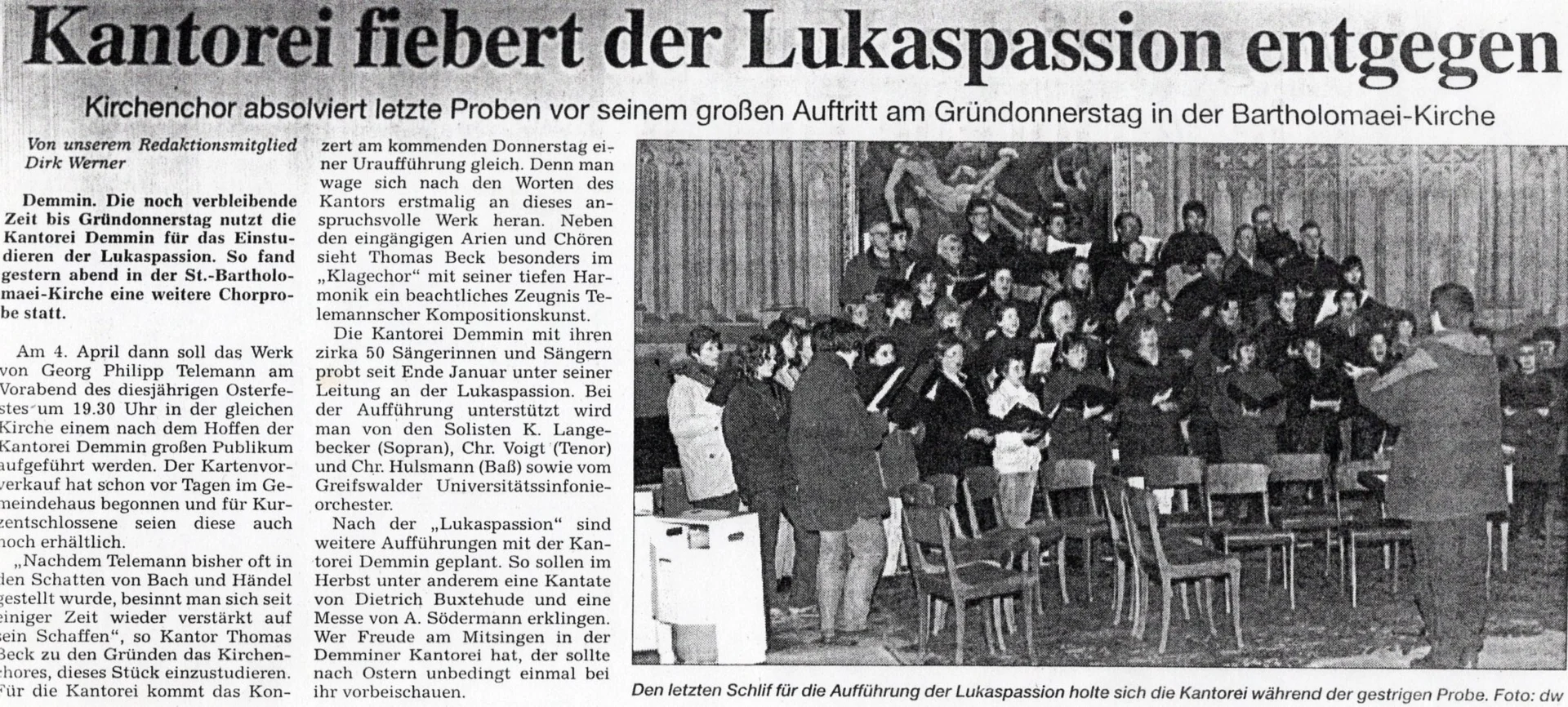 Foto der Galerie: 30 Jahre Kantorei Demmin