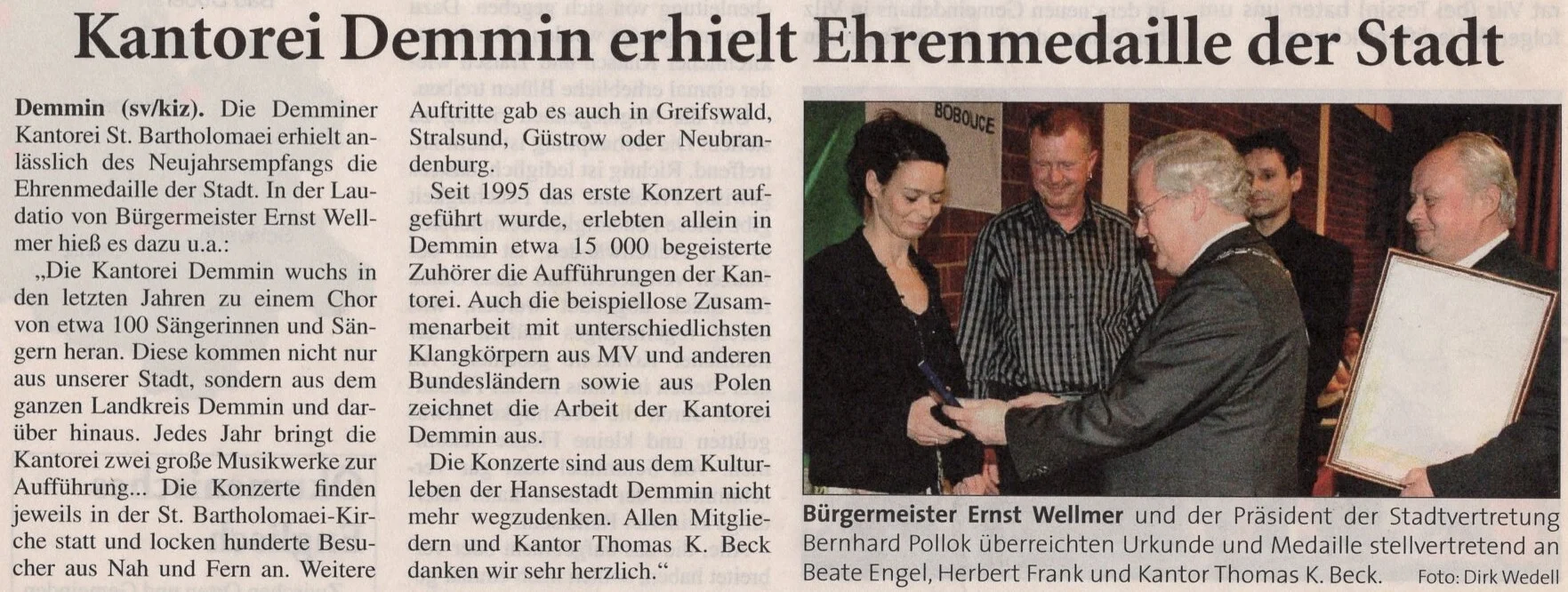 Foto der Galerie: 30 Jahre Kantorei Demmin