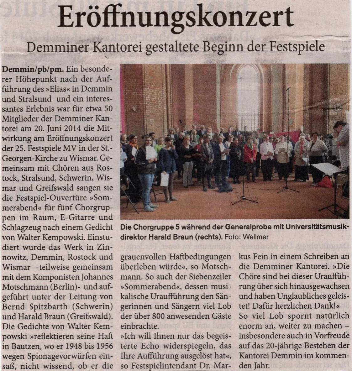 Foto der Galerie: 30 Jahre Kantorei Demmin
