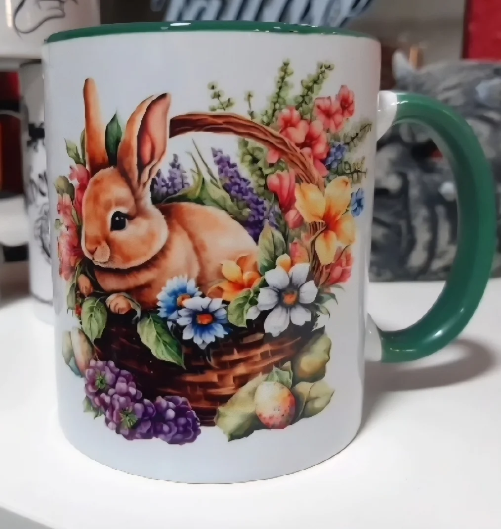 Bild: Keramiktasse (Oster-)Hase Grün