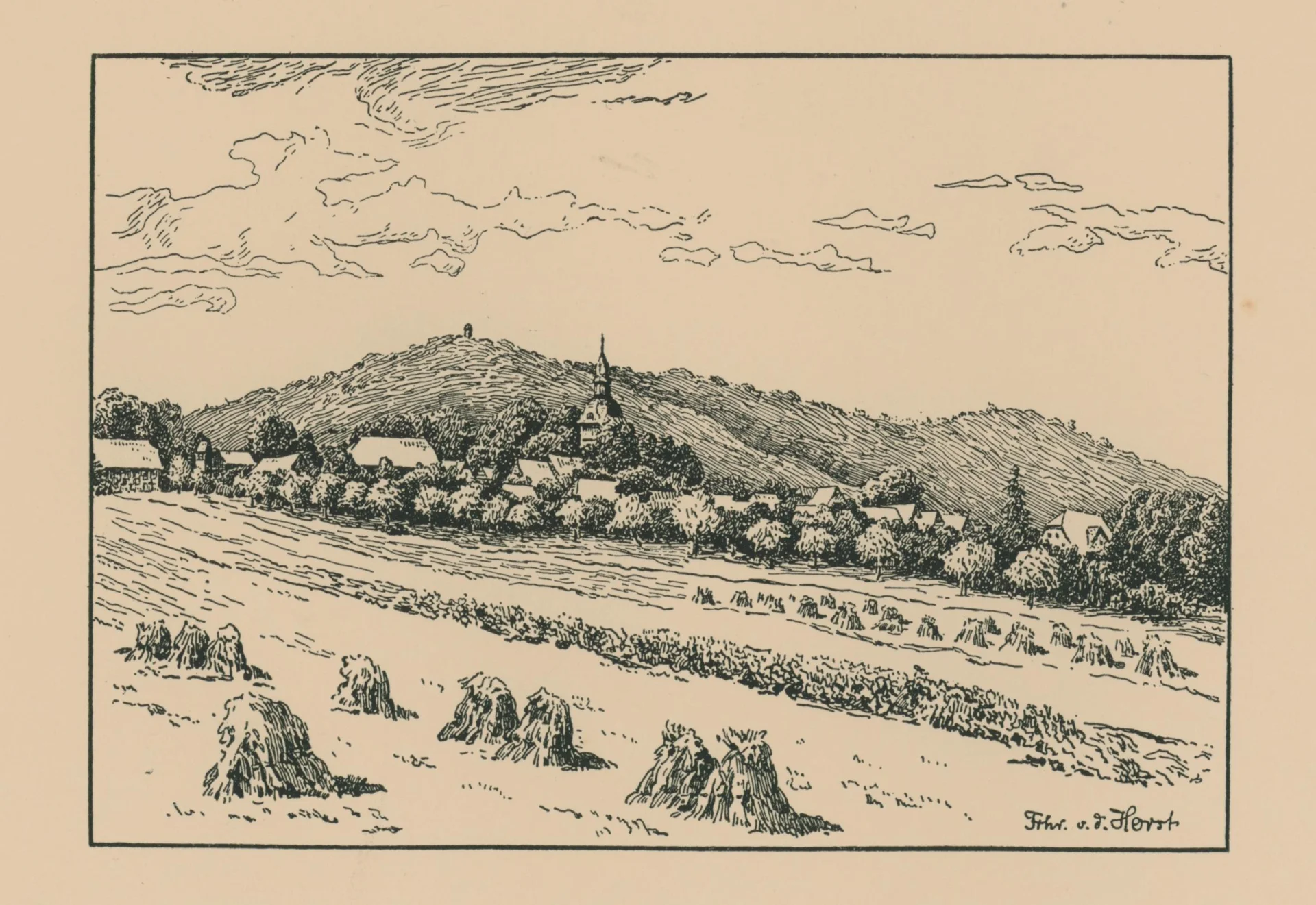 Federzeichnungen von Freiherr von der Horst - 0009  (Bild vergr&ouml;&szlig;ern)