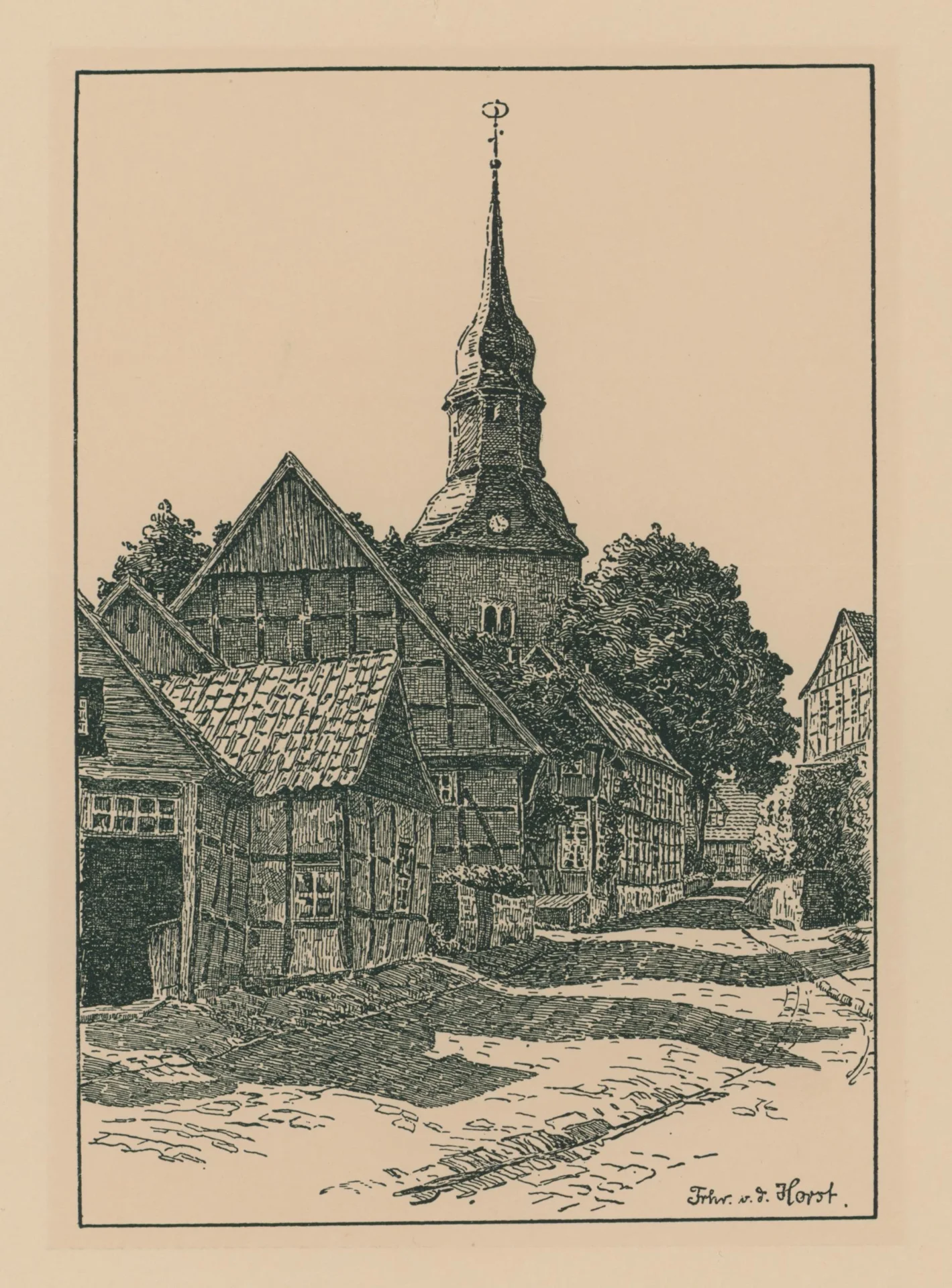 Federzeichnungen von Freiherr von der Horst - 0010  (Bild vergr&ouml;&szlig;ern)