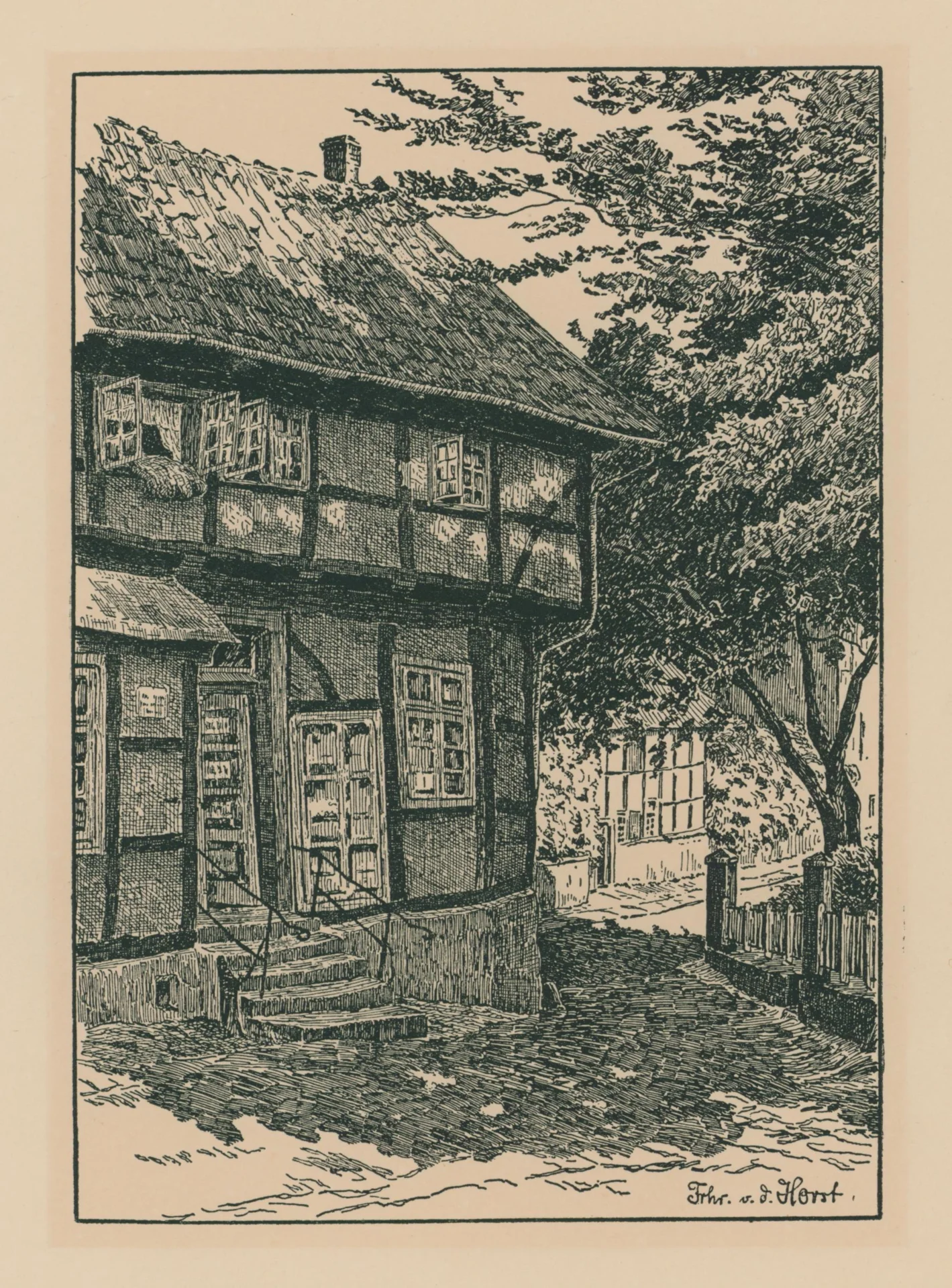 Federzeichnungen von Freiherr von der Horst - 0012  (Bild vergr&ouml;&szlig;ern)