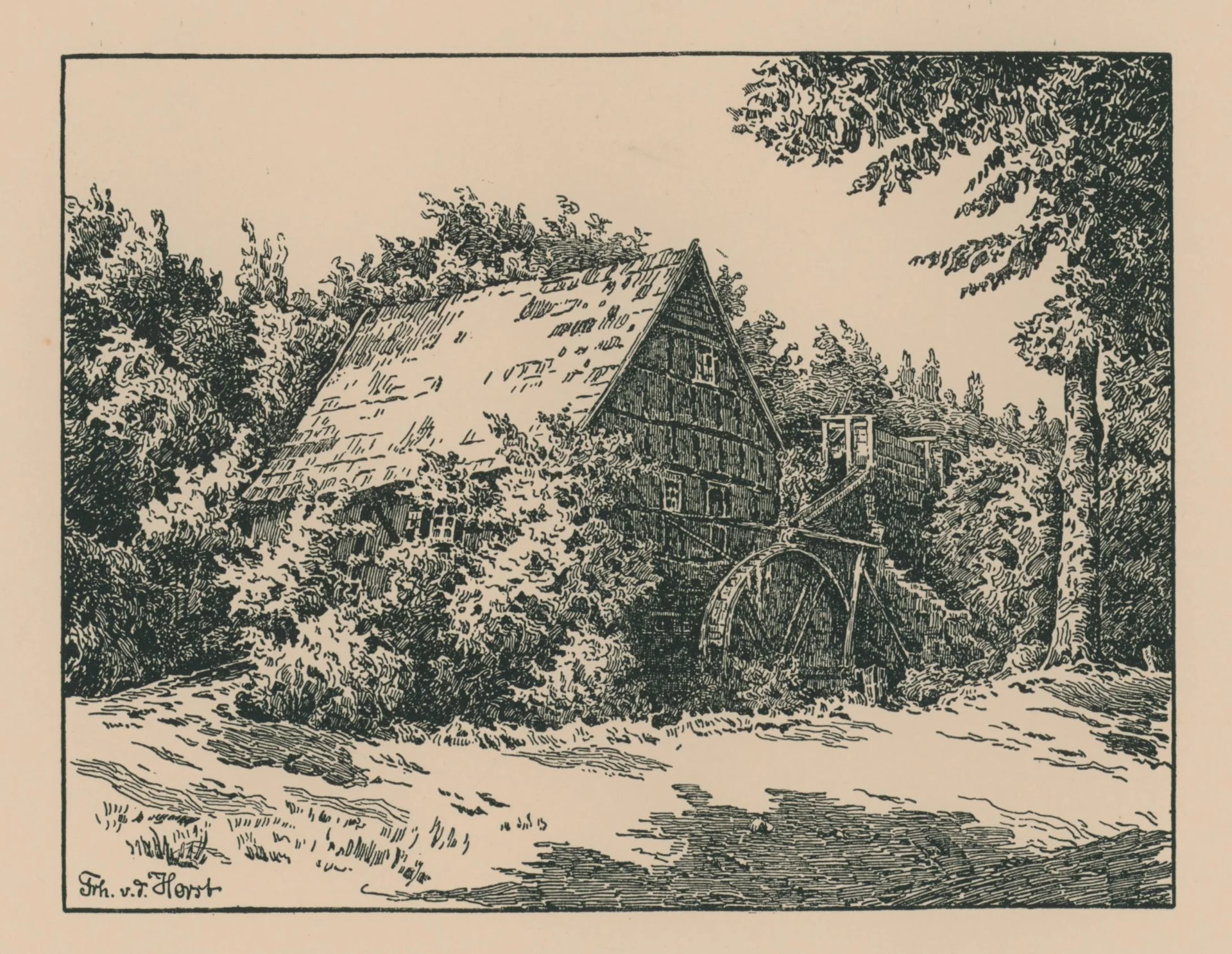 Federzeichnungen von Freiherr von der Horst - 0015  (Bild vergr&ouml;&szlig;ern)