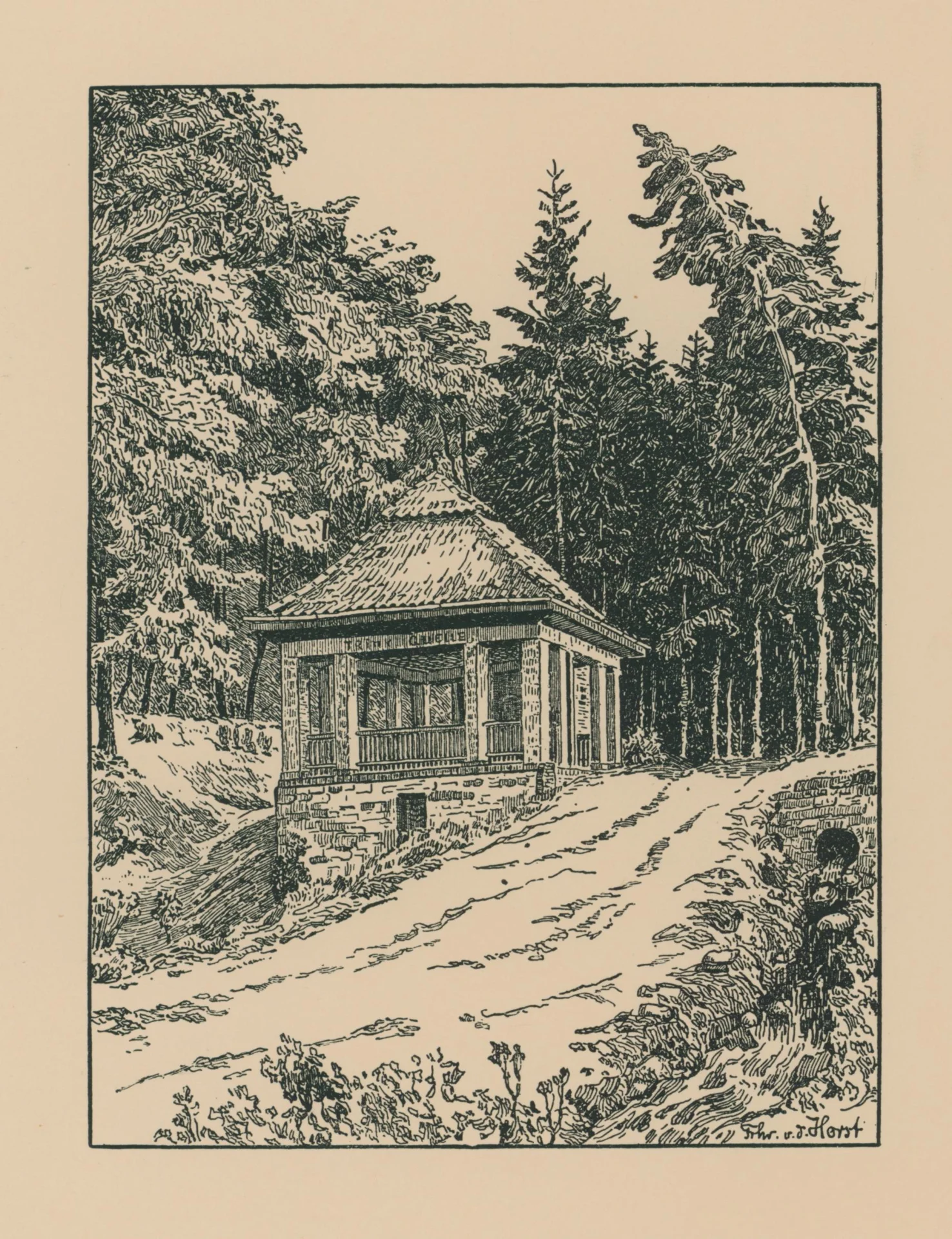 Federzeichnungen von Freiherr von der Horst - 0016  (Bild vergr&ouml;&szlig;ern)